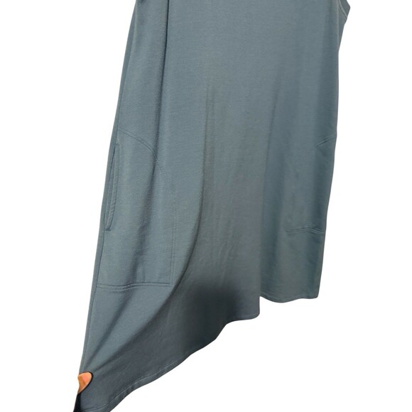 Wool& Merino Wool Swing Dress Size M Blue Sleeveless Pockets - Picture 4 of 6